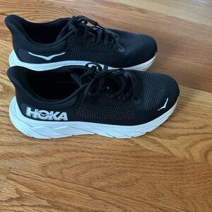 Hoka Black and White Athletic Shoes with Cushioned Sole